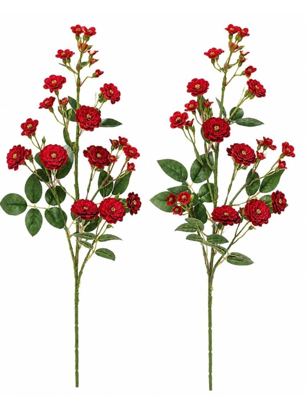 Red Rose Sprays Set of 2 29 Inch Wired Silk Filler Flowers